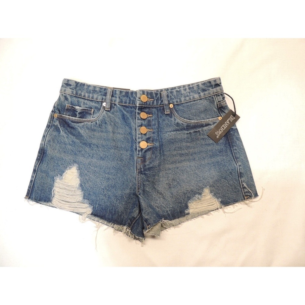 Blank NYC Denim Shorts Wmn 28 Blue Distressed The Barrow High Rise Festival Boho